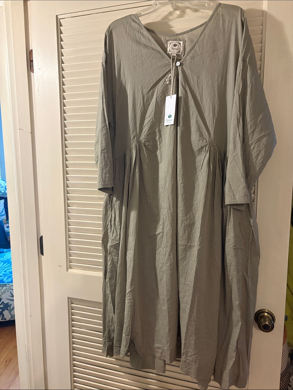 P706. Casual Maxi Dress in Sage Green